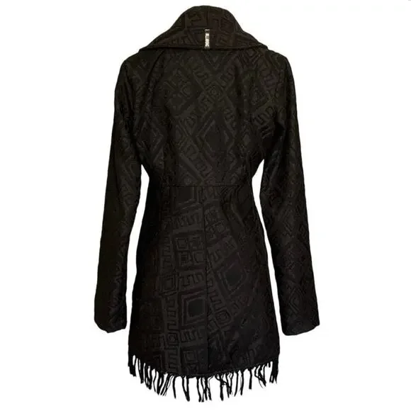 Billabong Black Coat with Fringe Womens Size S - Picture 2 of 12